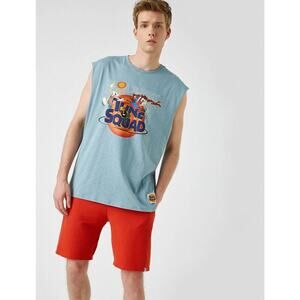 Koton Space Jam Tune Squad Looney Tunes Sleeveless Graphic T-Shirt Blue Mens Sm